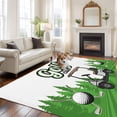 thumbnail image 3 of Golf Area Rug 6x9 FT, Non Slip Living Room Throw Carpet, Green Forest Tree Balls Clubs Sports Cartoon Washable Soft Large Floor Carpet Non-Shedding Rug for Bedroom Dining Room Play Room, 3 of 9