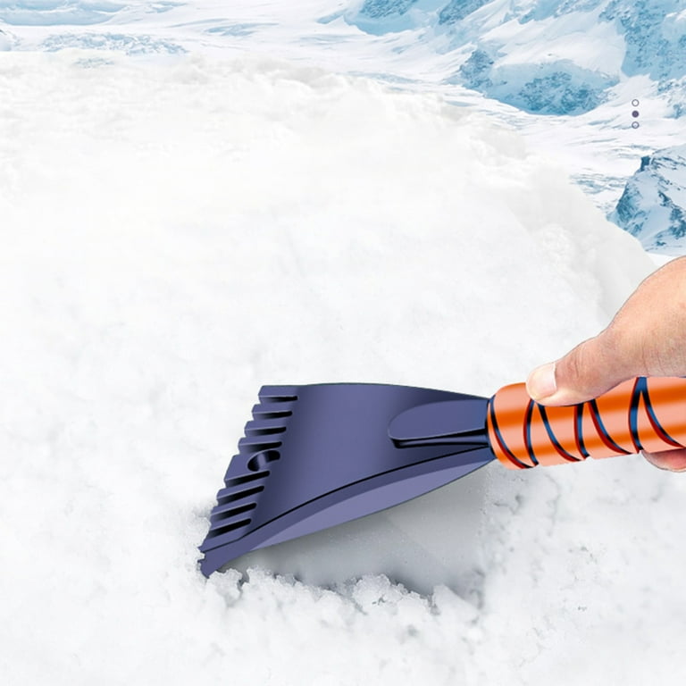 Ice Scraper and Snow Brush for Car Windshield Scratch-Free Bristle Head  Tough Ice Scraper Winter Car Care Orange 