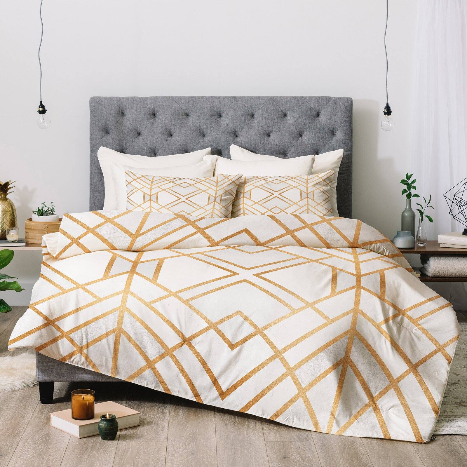Elisabeth Fredriksson Golden Geo Comforter by Deny Designs
