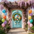 thumbnail image 2 of D Spring Festival Door Curtain Hanging Decor With Bunny And Egg Pattern Polyester Fabric For Holiday Party Background 70.87 Inches High, 2 of 7
