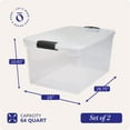 thumbnail image 4 of HOMZ 64-Quart Clear Plastic Stackable Storage Bin with Lid, 2 Pack, Clear, 4 of 8