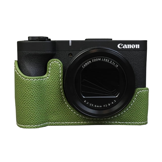 GadgetCom Camera Half Case Compatible with Canon PowerShot V1 , Anti-Slip PU Leather Shell Protective Cover