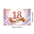 thumbnail image 3 of Decorative Design Happy Birthday Banner Floral Theme Pink Ribbon Celebration for Indoor Decoration Birthday Party Teen Celebration, 3 of 8