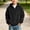 Black, variant on Kids Corduroy Half-Zip Hoodie Pullover Sweatshirt with Pocket Black 9-10 Years