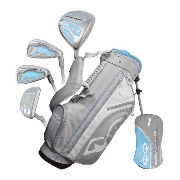 Snake Eyes Golf Junior Girls 6-Piece Set Ages 6-8 Grey/Light Blue