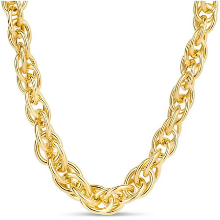 18kt Gold over Sterling Silver 8mm Oval Link Bold Rolo Necklace, 18