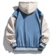 thumbnail image 4 of MHFRRA Chaqueta Deportiva Informal de Manga Larga con Capucha y Cuello de Solapa para Hombre, Estilo Urbano con Bloques de Color y Otoño Azul, 4 of 4