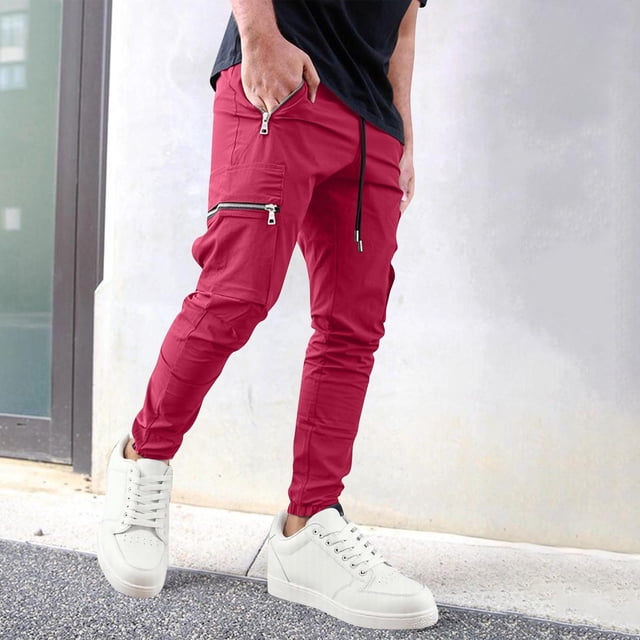 Pantalon Cargo pour Hommes Grands et Forts Pantalon Tactique pour Hommes Pantalon Extensible Cool pour Hommes Pantalon pour le Travail pour Hommes (Rouge,TTG)