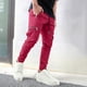 thumbnail image 1 of Pantalones largos para hombre, moda informal, lisos, con bolsillos, cintura con cordón, rectos, de poliéster, 1 of 6