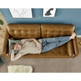 thumbnail image 5 of Merluxy Leather Sofa,Mid-Century Modern Genuine Leather Sofa,3 Seater Comfy Couch for Living Room Home Office-Brown Leather Sofa Couch, 5 of 5