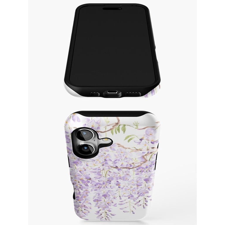 Lavender Wisteria Floral Tough Cell Phone Case for Apple iPhone, Dual ...