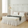 thumbnail image 6 of Bed Skirt King Size, Ruffled Bed Skirt with Split Corners, Bed Skirts 14 Inch Drop, Bed Skirting with Platform, White, 14'' King, 6 of 7