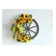 thumbnail image 5 of Guirnalda de lazo de girasol, decoración de simulación de flores, rueda de madera, disco para puerta, colgante, decoración de pared decorativa, 5 of 6