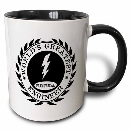3dRose Worlds Greatest Electrical Engineer award. Fun job pride work gifts - Two Tone Black Mug,