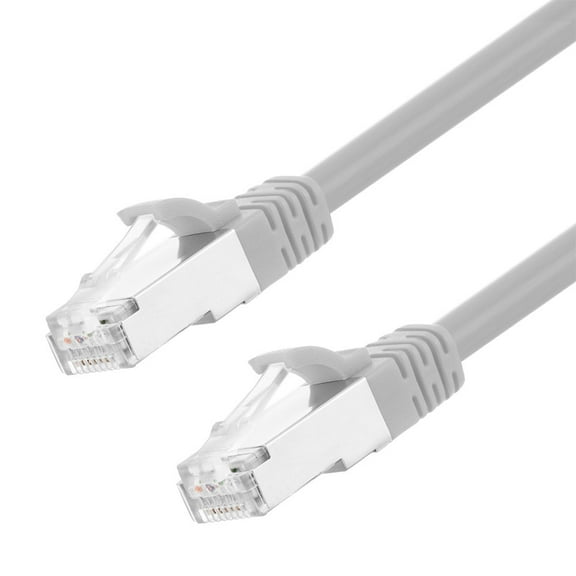 NavePoint Ethernet Patch Cable CAT6A, S/FTP, 26AWG,  2 Ft,  5 pack, Gray
