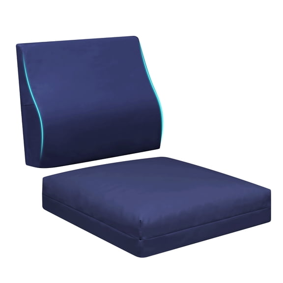 Baibu Outdoor Chair Cushions 19 x 19 x 4 Inch Deep Seating Cushion with Ergonomic Lumbar Support Pillow Patio Furniture Sofa Replacement Cushions,Navy Blue