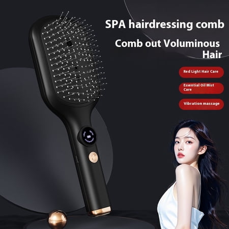 CNV 3-in-1 Electric Scalp Massager Brush with Red Light Therapy, Liquid Dispensing Comb for Hair Serums and Essential Oils, Sonic Vibration Wellness Tool
