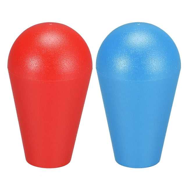 Cabeza de mango de bola de joystick elíptica ovalada tipo americano para reemplazo de piezas de juego de arcade DIY Rojo Azul 2Pcs