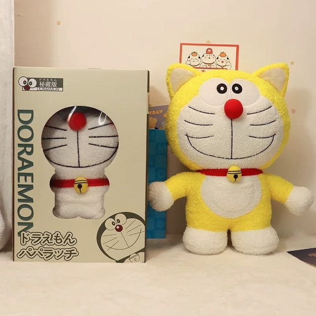 New 40cm Anime Yellow Doraemon Kawaii Plush Toy Cute Cat Doll Soft Plush Animal Pillow Baby Toy Doraemon Doll Birthday Gift
