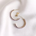 thumbnail image 7 of Natural Tanzanite Hoop Earrings, 14K Solid Yellow Gold Hoop Earrings, December Birthstone Earrings, Tanzanite Jewelry, Christmas Present, 7 of 7