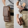 thumbnail image 6 of Brown Leather Belt Clip Holster Case w/ 2 Credit Cards Slot (Also fit Phone w/Slim or Ultra Thin case on) for Samsung Galaxy A53 5G, 6 of 6