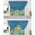 thumbnail image 4 of Blue Sheer Waterfall Valance Curtains for Window, Modern Pure Wave Ride Rod Pocket Sheer Topper Swag Curtains for Living Room, Kitchen 38.5"W x 47.2"L, 1 Panel, 4 of 7