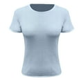 thumbnail image 5 of BangWanChi Women's Breathable Mesh Short Sleeve Blouse Lightweight Crew Neck Top for Sports & Casual Wear, 5 of 5