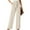F1-Ivory, variant on Women's Wide Leg Pants with Pockets Navy Blue Medium Casual Work Trousers with Removable Belt