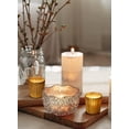 thumbnail image 3 of Modern Ribbed Amber Glass Votive Holder - 2.75" Tall, Set of 6, 3 of 9
