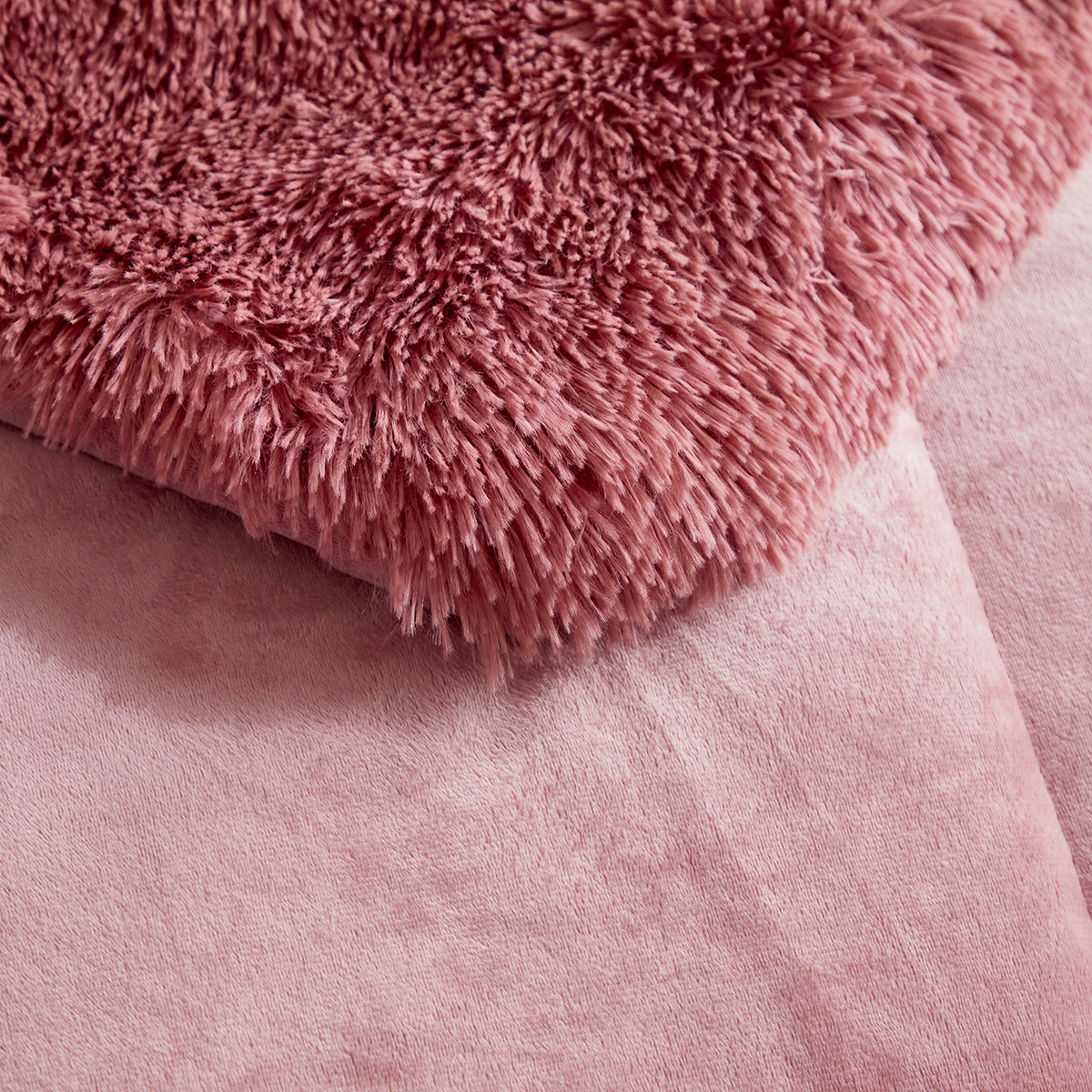 Wajade Ombre Shaggy Duvet Cover Comforter Cover Set Fluffy Fuzzy Faux Fur Bedding Set ,No Fill(1 Duvet Cover + 2 Pillow Shams, Blush Pink Ombre, Full Size)