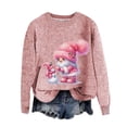 thumbnail image 1 of HOWPAY Chandails de Noël pour Dames Style Noël Imprimé Blouse Décontractée Col Rond Manches Longues Chandail Confortable Léger Vêtements d'Automne Rose m, 1 of 4