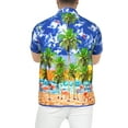 thumbnail image 5 of LA LEELA Men's Hawaiian Shirts Short Sleeve Button Down Shirt Mens Hawaii Shirts Boho Vacation Casual Summer Beach Shirts for Men Funny S Sea Flamingo, Blue, 5 of 6