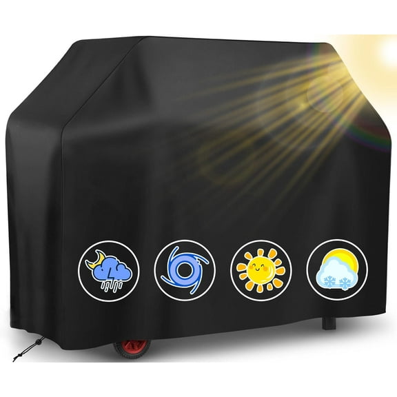 Large BBQ Grill Cover, 58inch Waterproof Grill Cover for Outdoor Grill, Gas Grill Covers with Adjustable Drawstring, Anti-UV Barbecue Cover for Weber, Nexgrill, Monument, Char-broil Grills and More