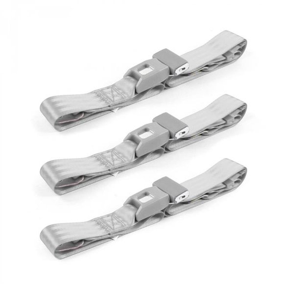 Standard 2 Point Gray Lap Bench Seat Belt Kit with 3 Belts for 1970-1977 AMC Hornet