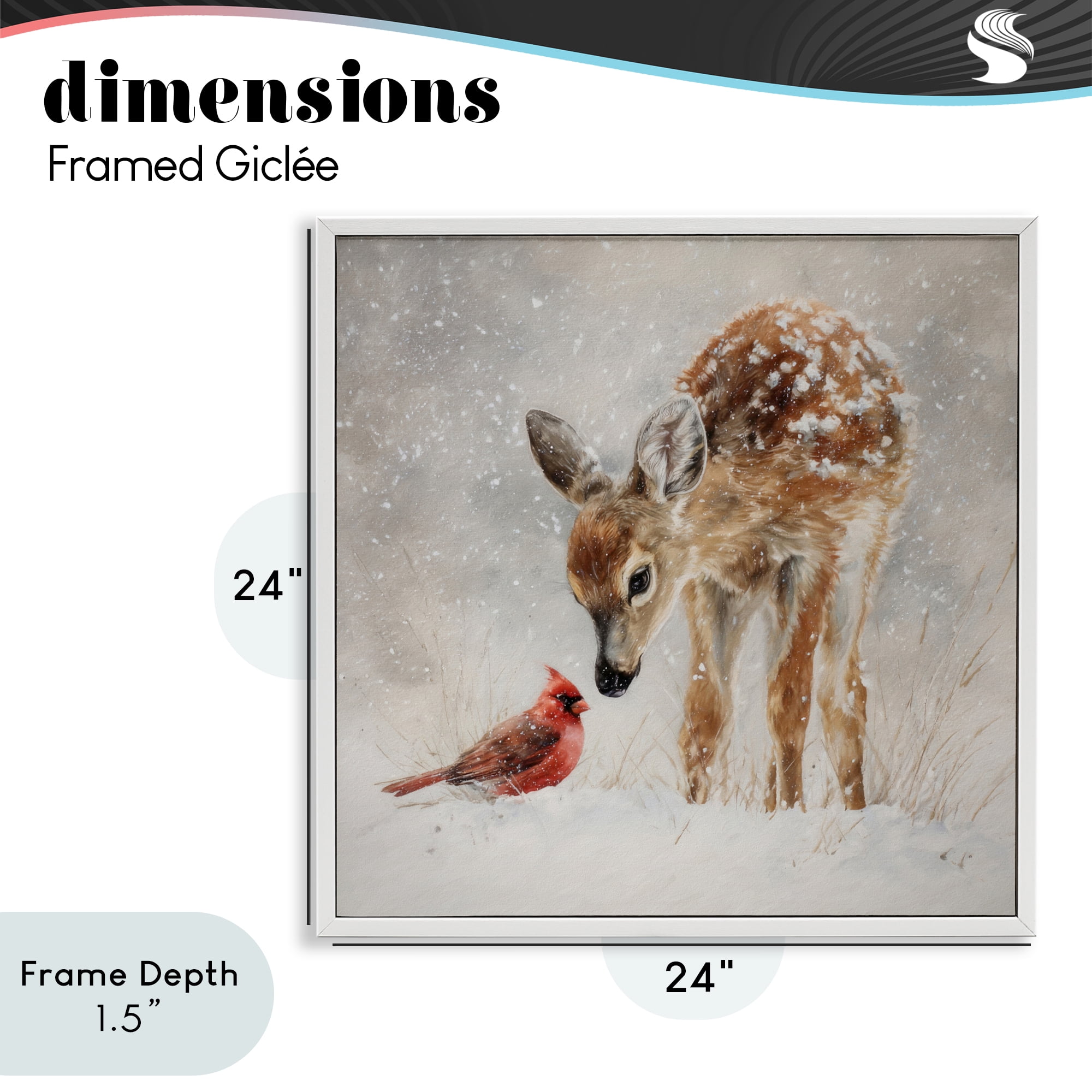Stupell Industries Little Fawn & The Cardinal White Framed Giclee Art, design by Tina LeCour