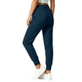 thumbnail image 6 of Women's Soft Fabric Casual Mid Waist Pants with Pockets, Tummy Control Comfort Fit, Pull On Elastic Waband, Everyday Wear, Work, Weekend Essential Yoga | TruBelle,Navy 3XL, 6 of 9