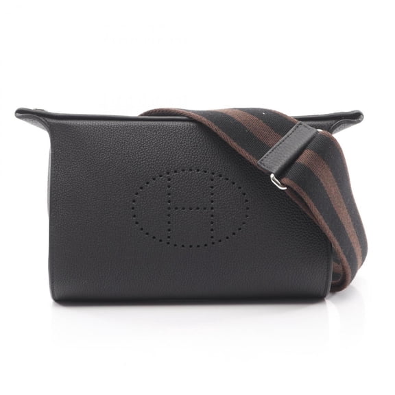 Pre-Owned Hermes HERMES Vid Poche Shoulder Bag Handbag Leather Togo Women's Black