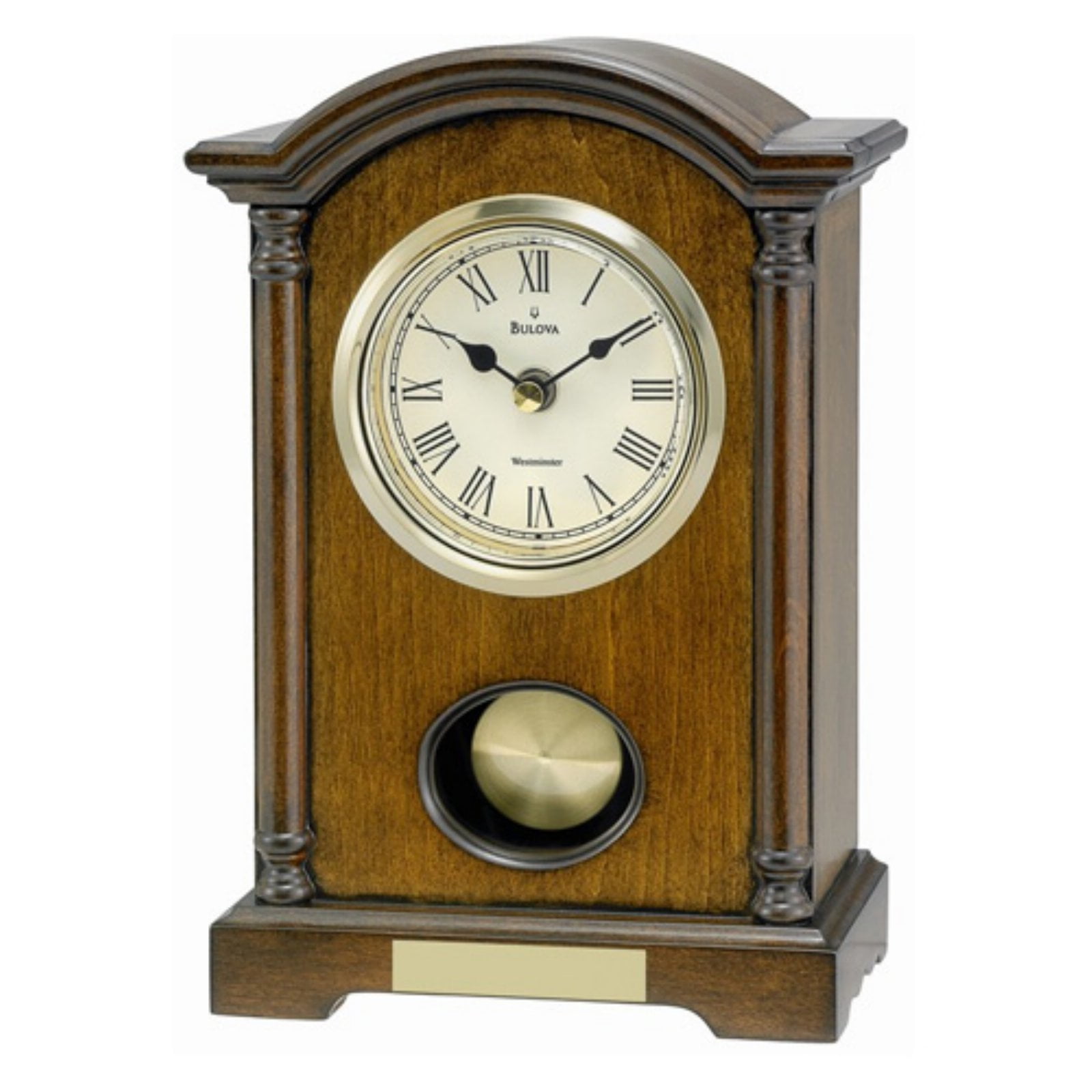 Bulova Dalton Walnut Mantel Clock Walmart Com