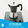 thumbnail image 4 of GROSCHE MILANO INDUCTION Stovetop Espresso Maker, Stainless Steel Moka Pot - 9 Espresso Cups, 4 of 7