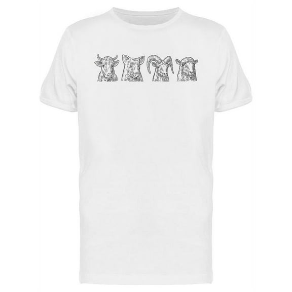 Farm Animals Icon Set T-Shirt Men -Image by Shutterstock, Male Small