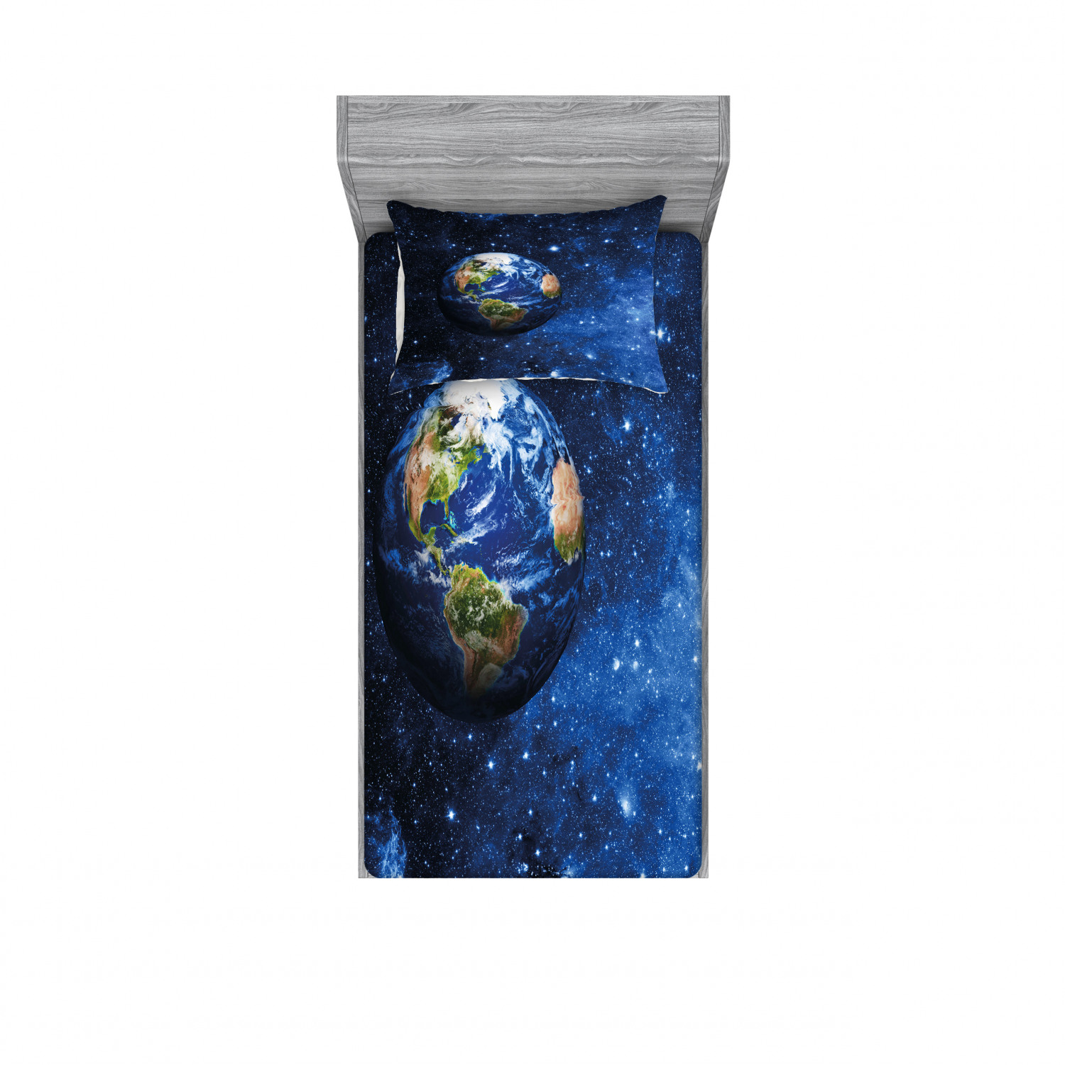 Space Bedding Set with Sheet & Covers, Outer View of Earth in