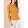thumbnail image 5 of Allegra K Women's Lace Mock Neck Long Sleeve Cotton Button-Down Shirt, 5 of 6