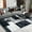 Black and White, variant on ASPILLOW Washable Rug Soft Accent Rugs Foldable Low Pile Carpet for Dining Family Room Foyer Apartment Den,47in