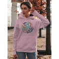thumbnail image 2 of The World Is Yours Groovy Style Hoodie Women -Image by Shutterstock, Female Large, 2 of 4