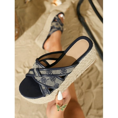 

ASWMXR Women Slide Sandals Espadrille Platform Shoes