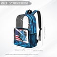 thumbnail image 7 of FKELYI Camo Blue Dinosaur USA Flag Print 17 Inch Clear Backpack for Boys & Girls, Kids Backpack See Through Schoolbag Spacious Bookbag Travel Bags for Elementary Student, 7 of 7