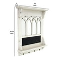 thumbnail image 5 of Benjara BM209093 Wooden Wall Shelf with Blackboard & 4 Metal Hooks, White & Black, 5 of 5