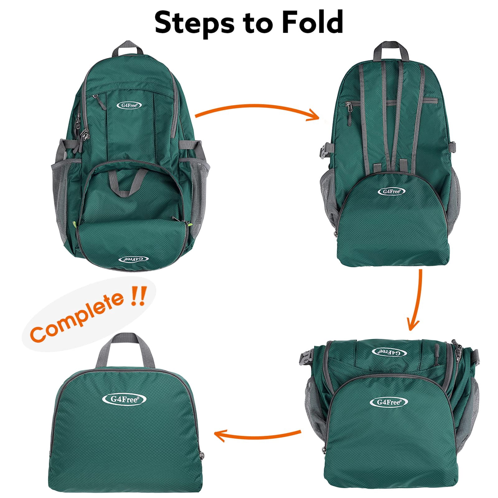G4Free 40L Lightweight Packable Hiking Backpack, Waterproof Travel Daypack