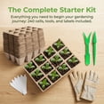 thumbnail image 4 of 240 Cells Seed Thickened 12-Cell Peat Pots Seed Starter Kit - 20 Trays + Transplanting Tools & Plant Labels, Biodegradable Root-Friendly Seedling Cups for Vegetables Flowers Herbs Seed Starting, 4 of 8