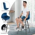 thumbnail image 5 of Gymax 4 PCS Velvet Bar Stools Bar Height Dining Chairs w/ Metal Legs Kitchen Blue, 5 of 5